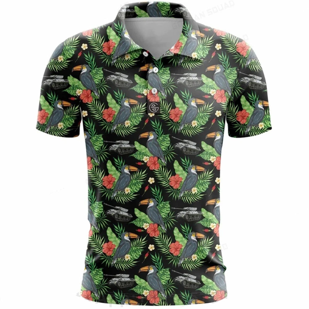 Polo Shirt Men's Quick-dry Army Golf Polo Shirt