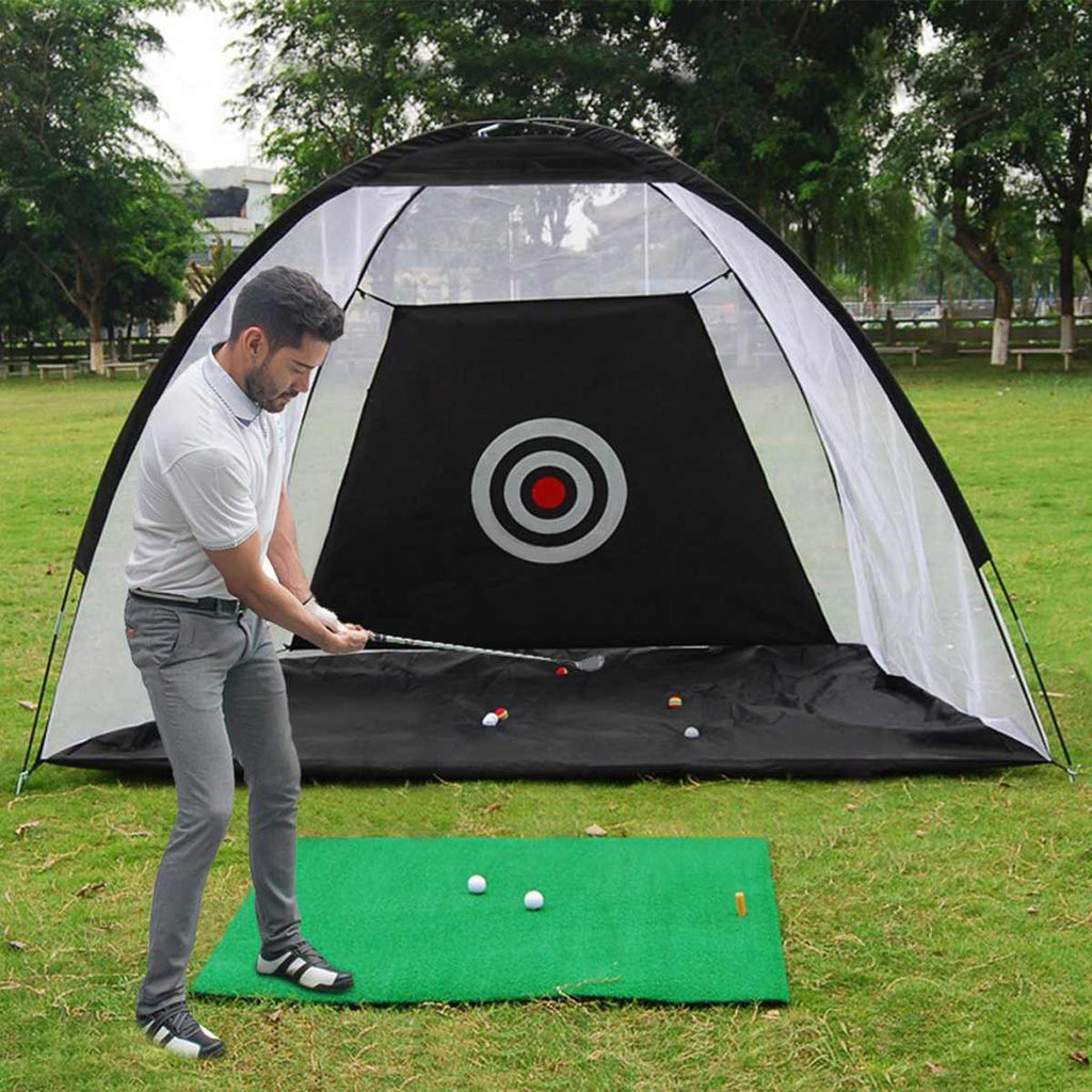 Golf Practice Net Backyard Driving Range – Portable Golf Hitting Cage with Target, Golf Training Net for Swing Practice, Easy Setup Outdoor Golf Net Equipment