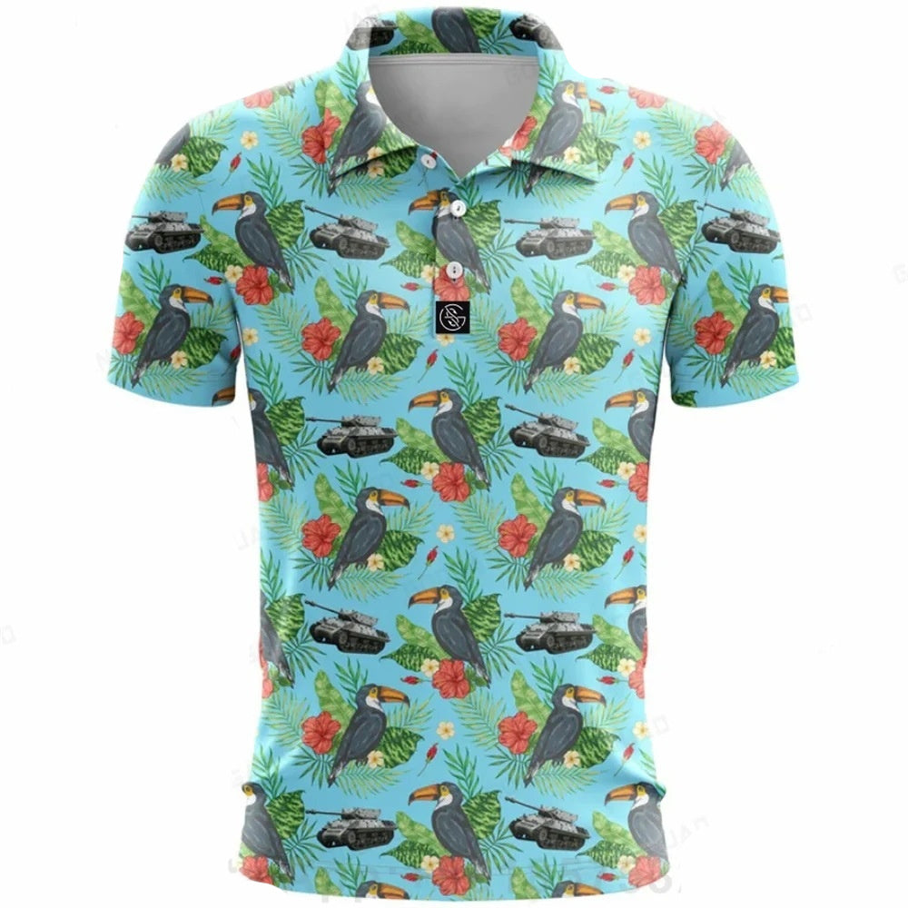 Polo Shirt Men's Quick-dry Army Golf Polo Shirt