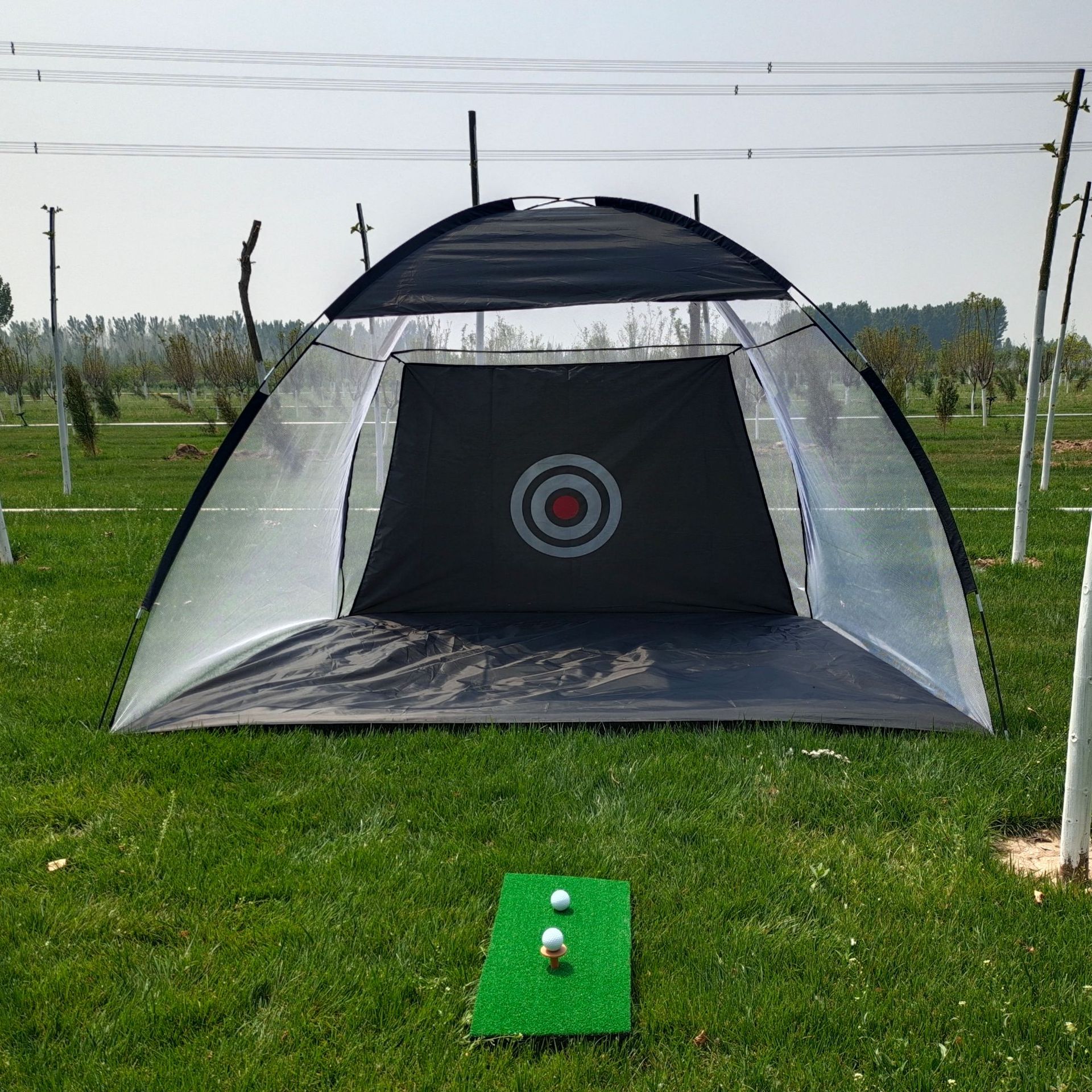 Golf Practice Net Backyard Driving Range – Portable Golf Hitting Cage with Target, Golf Training Net for Swing Practice, Easy Setup Outdoor Golf Net Equipment